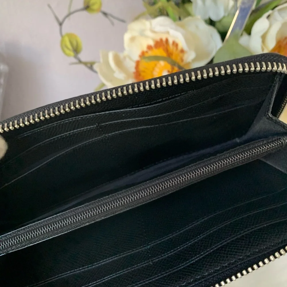 AUTHENTIC ACCORDION ZIP WALLET IN FOREST PRINT COATED CANVAS